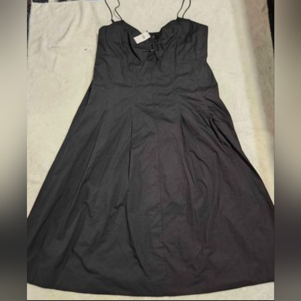 Womens Sz 18 NWT Banana Republic Black Midi Dress with Adjustable Straps